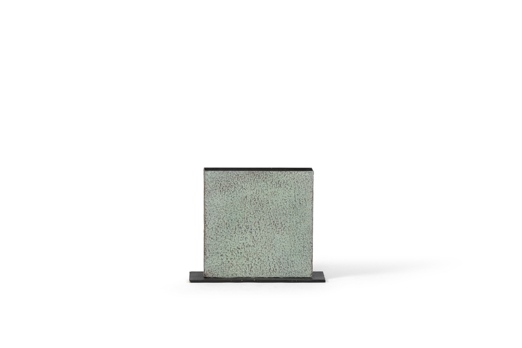 Vase rectangular green patina with bronze base - 30,5x10x25cm - p 1/8