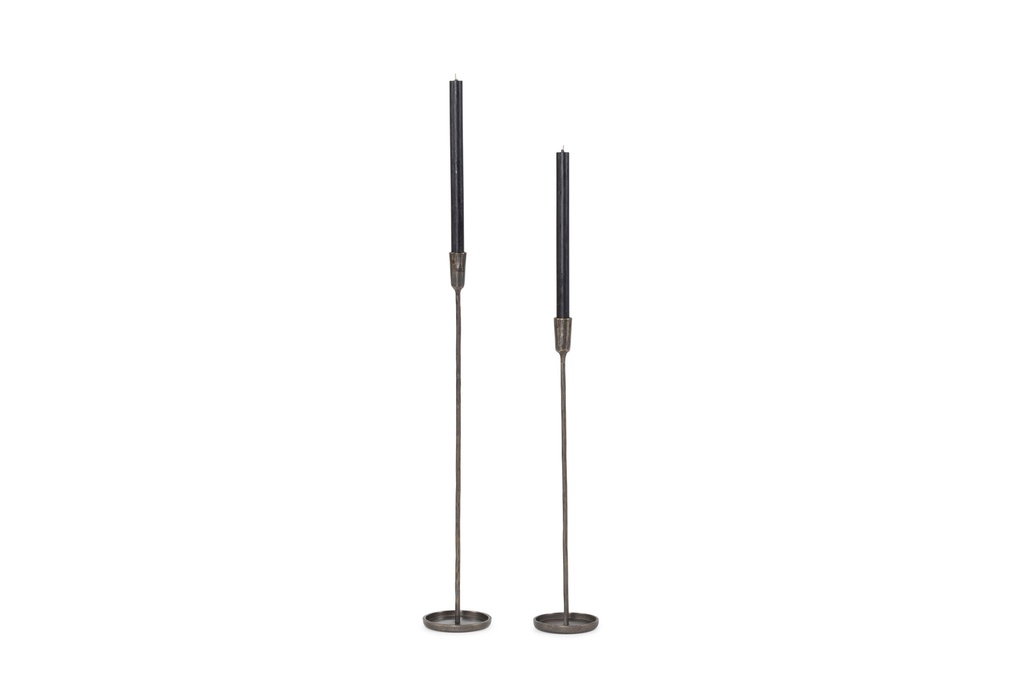 Handforged taperholder - bronze antique - for tapers Ø2,1cm - set of 2 - H50cm/H60cm - p/2 sets