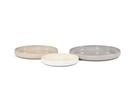 Bowl round enamel inside - texture outside white/beige/grey - set of 3 - Ø25x4cm / Ø31,5x4cm / Ø37x4cm- p1/4