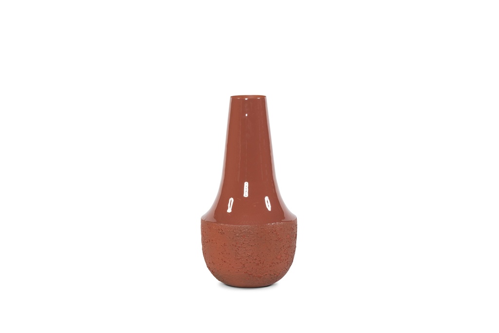 Vase lower texture upper enamel terra cotta medium - Ø26x50cm - p 1/4