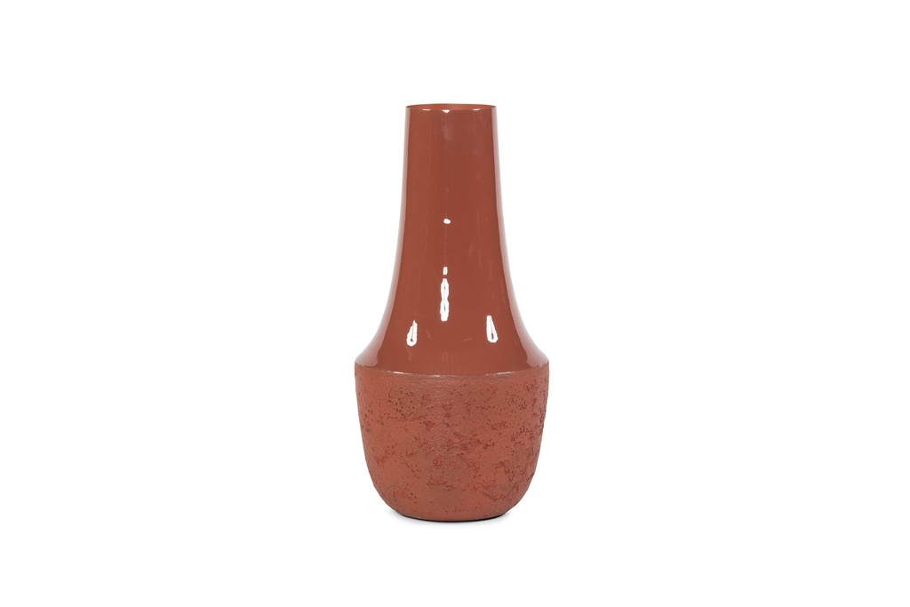 Vase lower texture upper enamel terra cotta large - Ø28x62cm - p 1/4
