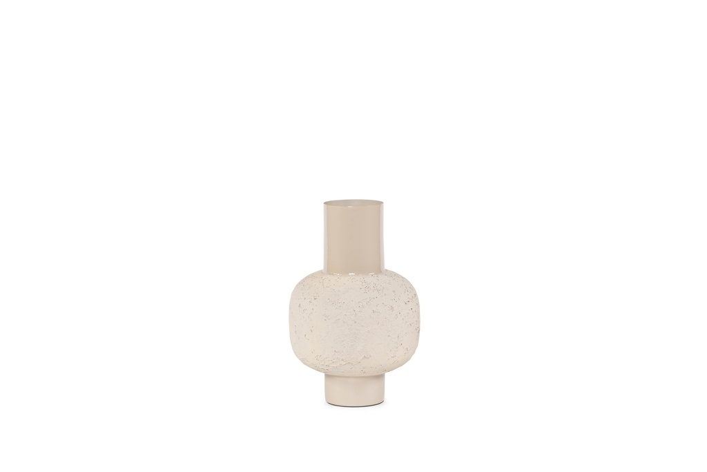 Bolvase texture on stand enamel beige medium - Ø25x38cm - p 1/4