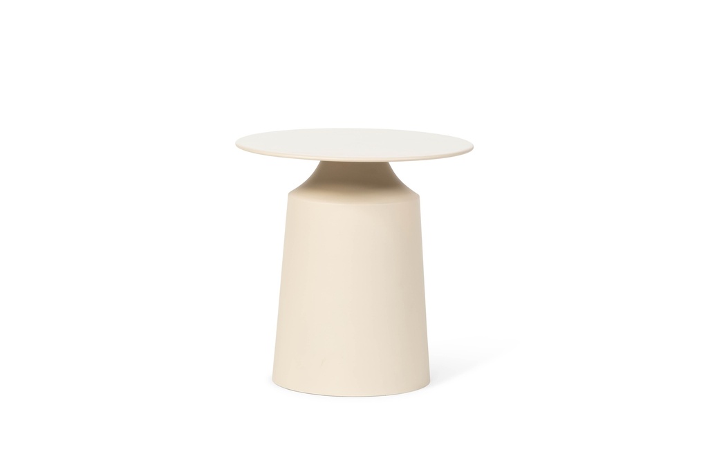 Side table enamel with base - texture beige - Ø45x46cm - p1/1