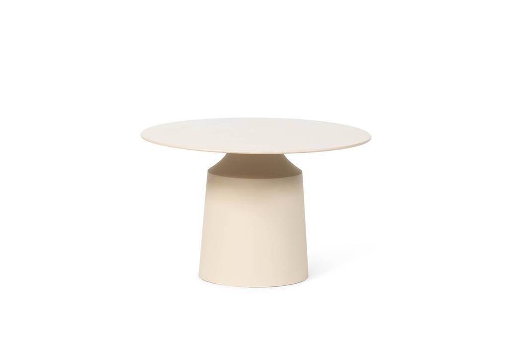 Coffee table enamel with base - texture beige - Ø58x38cm - p1/1