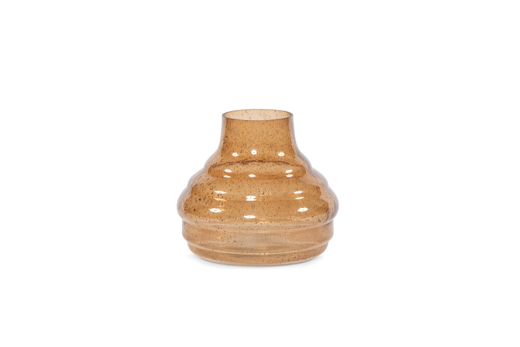 Vase bottle neck - stone finish - sprayed - bronze - large - Ø25x18cm - p/1/2
