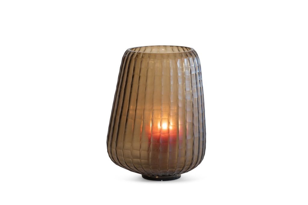 Mouthblown vase organic cutting copper - large - Ø27x35cm - p/1/1