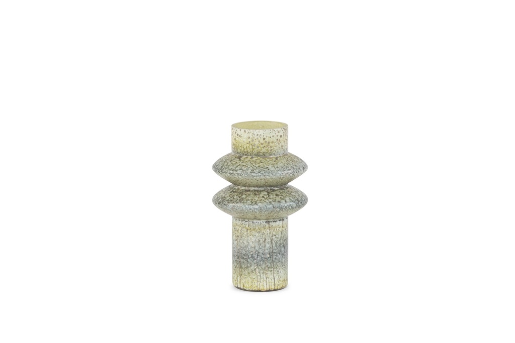 Vase art nouveau - rusty/yellow/green - small - Ø18x30cm - p/1/4