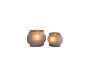 T-light holder oval matt light smoke - small - 11,5x9,5x8cm - p/4/24