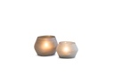 T-light holder oval matt light smoke - small - 11,5x9,5x8cm - p/4/24