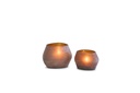 T-light holder oval matt amber - large - 13,5x11,5x10cm - p/4/16