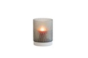 Hurricane cylindrical cutted light smoke with stone base - small - Ø 20x28cm - 1/1