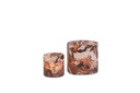 Vase burgundy/creme glass mosaïc - set of 2 - Ø16x15/Ø10x10cm - p/1/