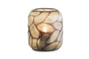 Vase bulb faceted cutting - smoke/move - large - Ø31,5x36cm - p/1