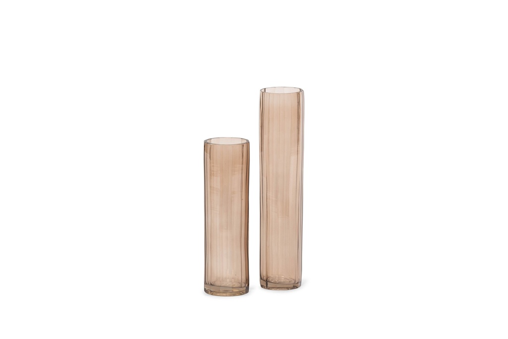 Vase multi sided sprayed - bronze - large - Ø7x30cm - p/4/16