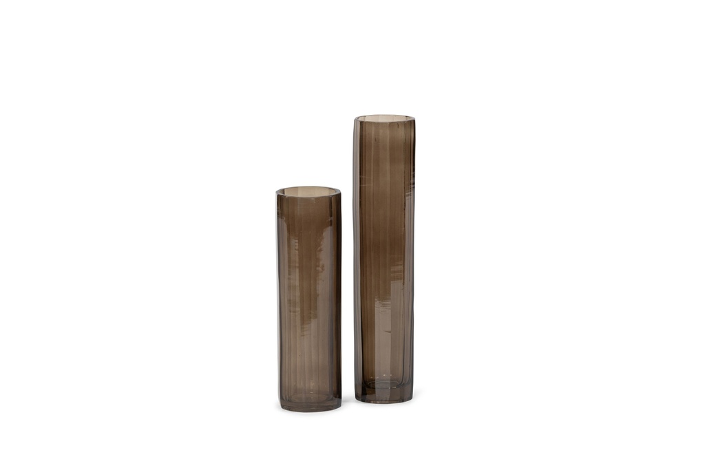 Vase multi sided sprayed - smoke - large - Ø7x30cm - p/4/16