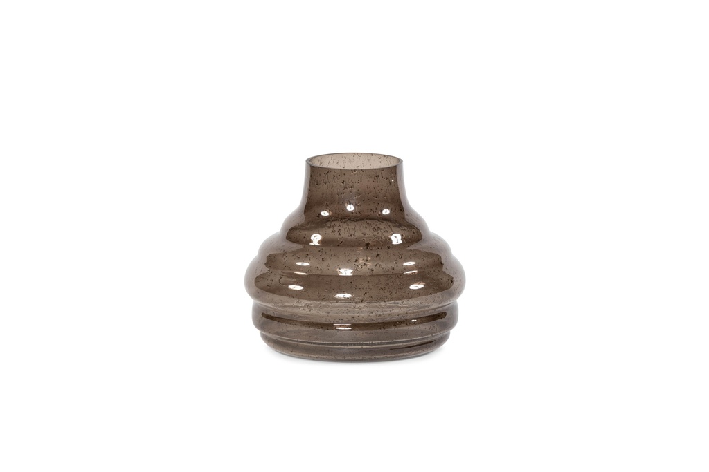 Vase bottle neck - stone finish - sprayed - smoke - large - Ø25x18cm - p/1/2