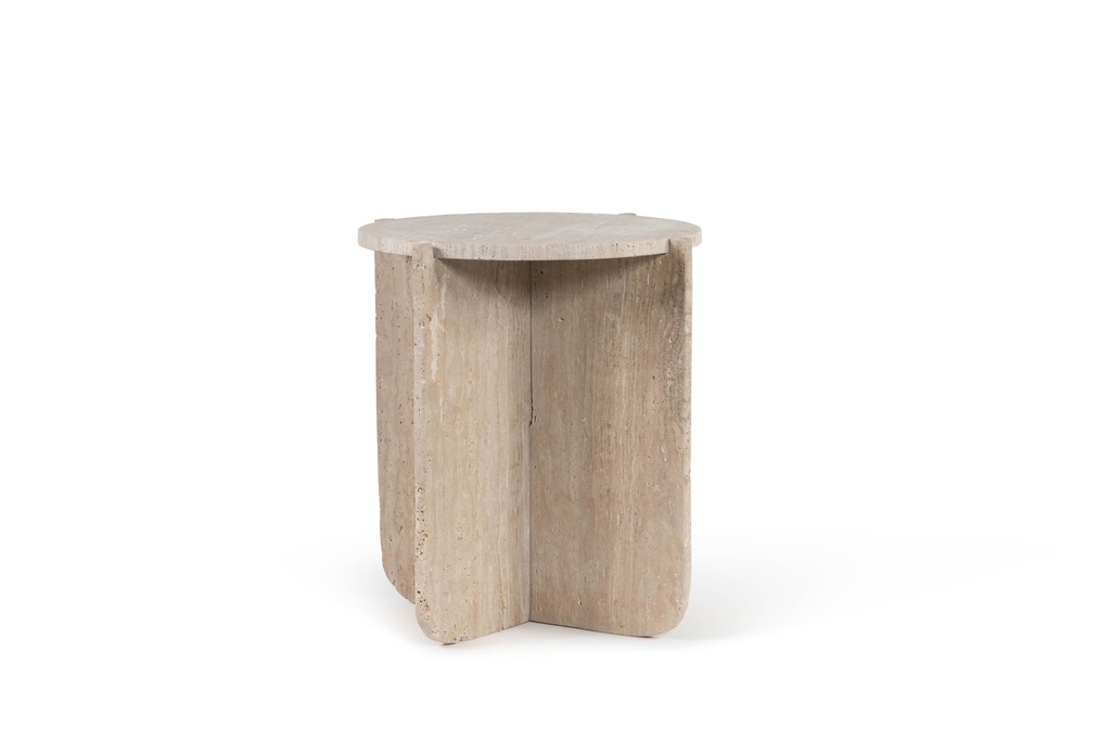 Coffee table travertine beige - Ø35x43cm - p/1/1