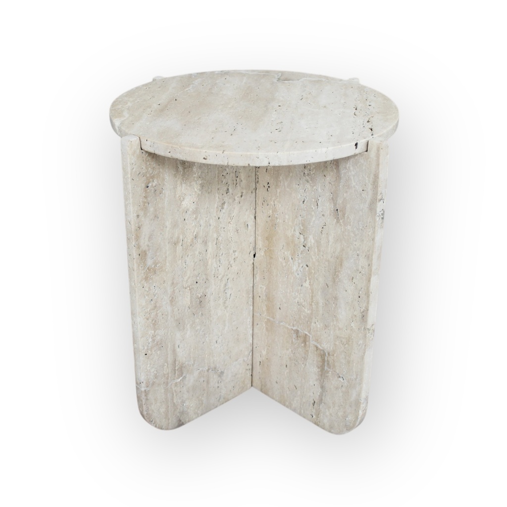 Coffee table travertine beige - Ø35x43cm - p/1/1