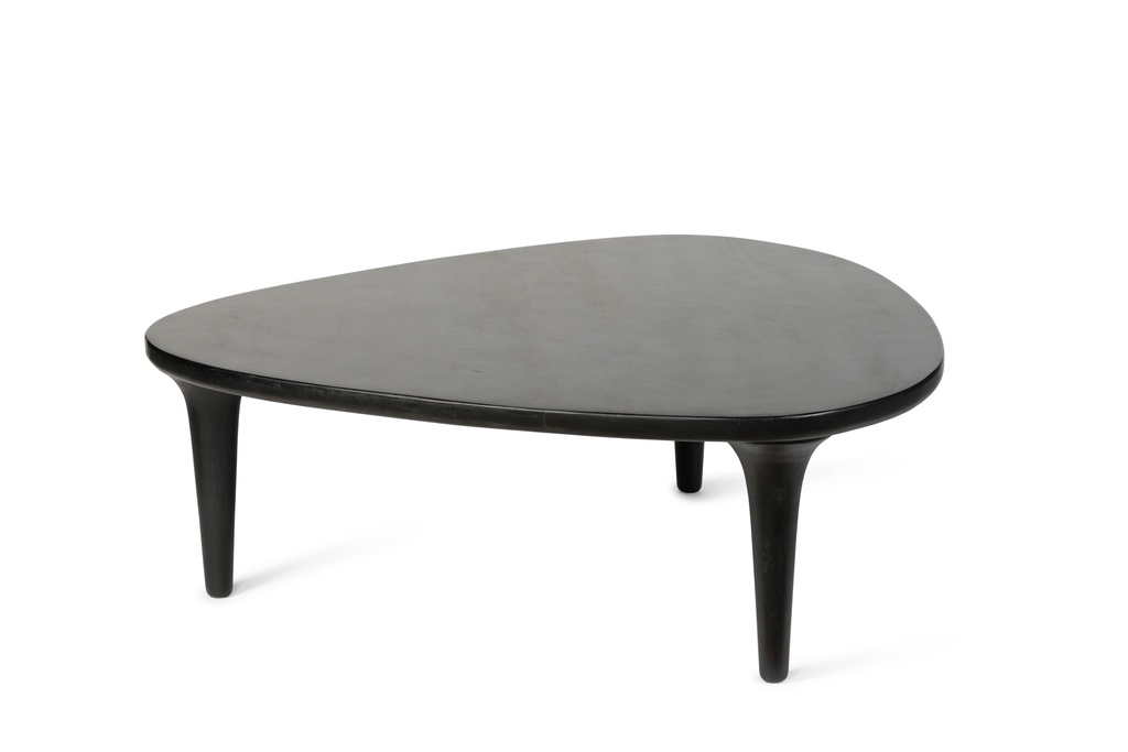 Coffee table organic smooth - black wood - 118x114,5x41cm - p/1/1