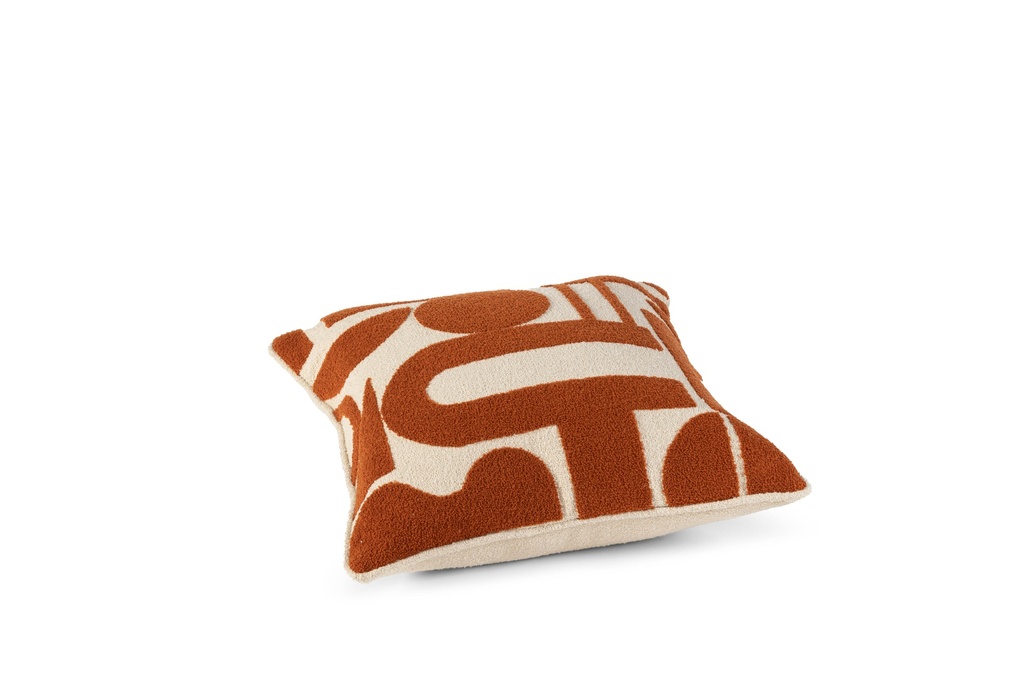 Cushion embroidery orange/beige with filler - 50x50cm - p/1/10