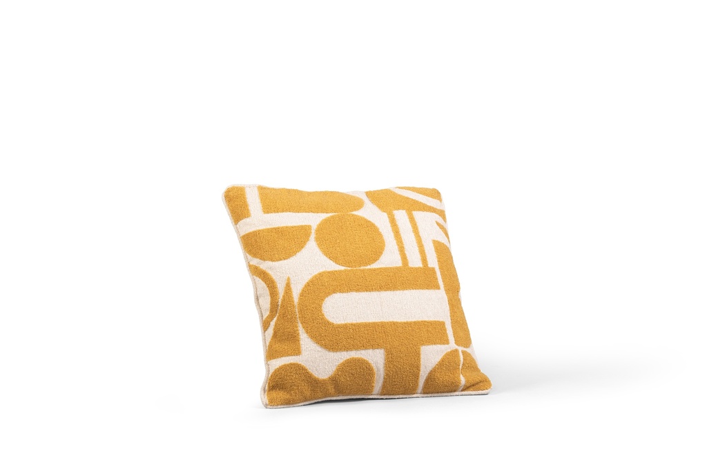 Cushion embroidery ochre/beige with filler - 50x50cm - p/1/10