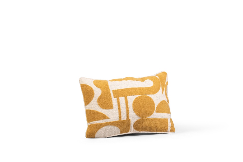 Cushion embroidery ochre/beige with filler - 40x60cm - p/1/10