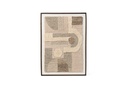 Wooden wall art with geometric pattern - cotton/wool - 75x105cm - p/1/1