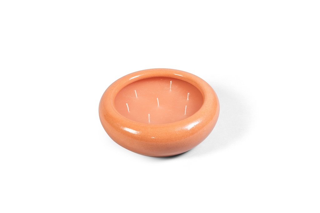 Bowl glazed orange small indoor - Ø28 x 10cm - 7 int.cot.wicks - p 2