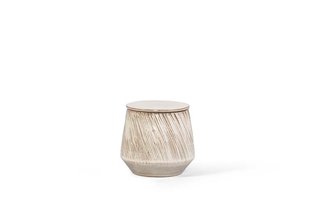 Flowerpot cream glazed with cover - scented - in black gift box - Ø16x15cm - 1 ext.cot.wick - p 4