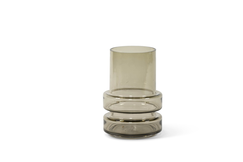 Mouthblown vase striped smoke medium - Ø18 x 26cm- p 1