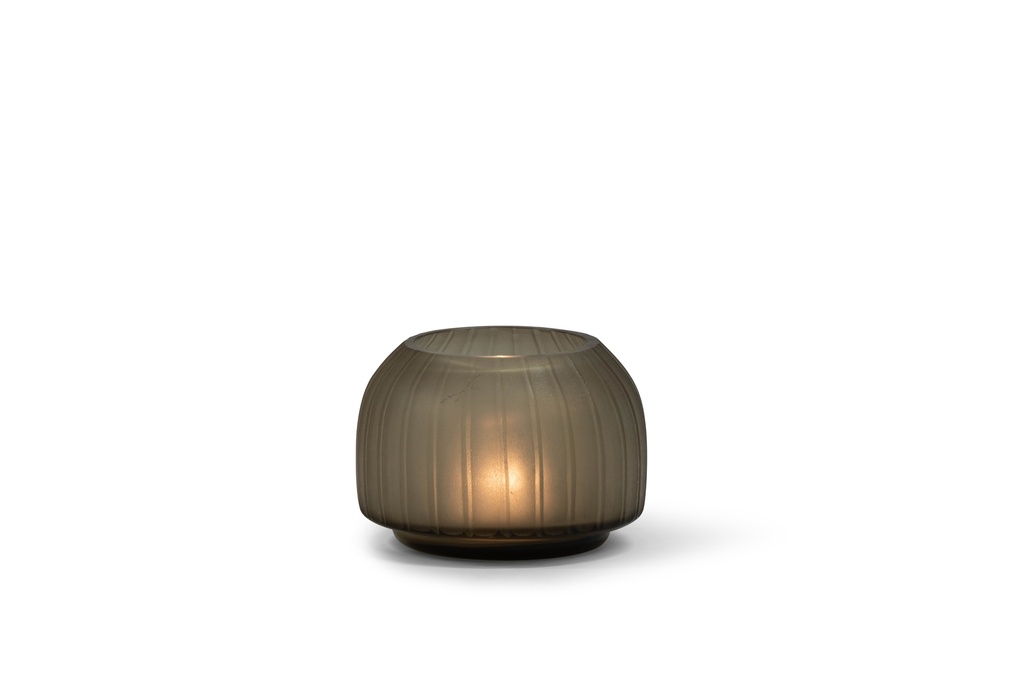 Glass candleholder dome light smoke small - Ø17 x 12.5 - p 1