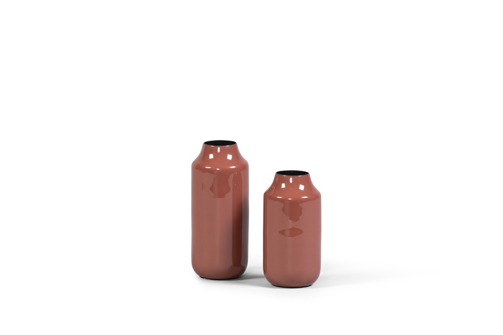 Soliflower iron enamel brown - set of 2- Ø6.5 x 13cm - Ø6.5x15cm -p 2 