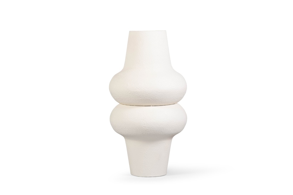 Vase textured stone large  ivory - Ø38x70cm - p 1