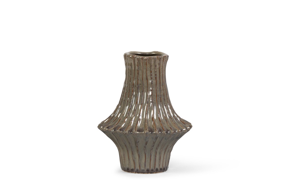 Vase stoneware green small - Ø20x 24.5cm - p 2