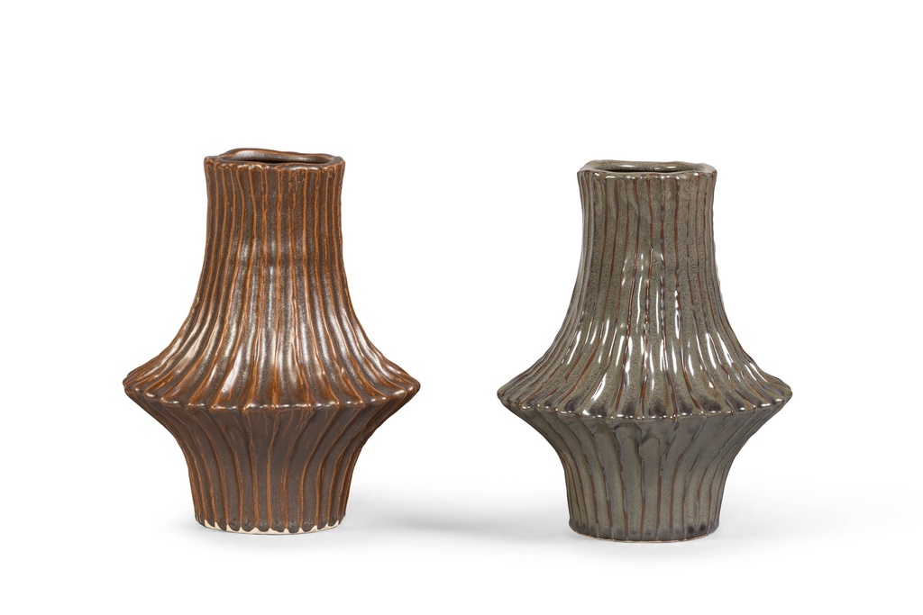 Vase stoneware brown small - Ø20x 24.5cm - p 2 