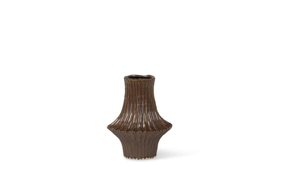 Vase stoneware brown small - Ø20x 24.5cm - p 2