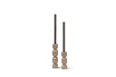 Taperholder aluminium enamel sand set of 2 - 5x5x16 cm - 5x5x23 cm - p 2