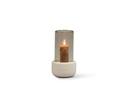 Hurricane textured stone ivory with hammered brown luster glass small - Ø20x35 cm - p 2