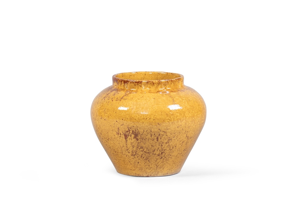 Planter reactive glazed ochre small - Ø35 x 28cm - p 1