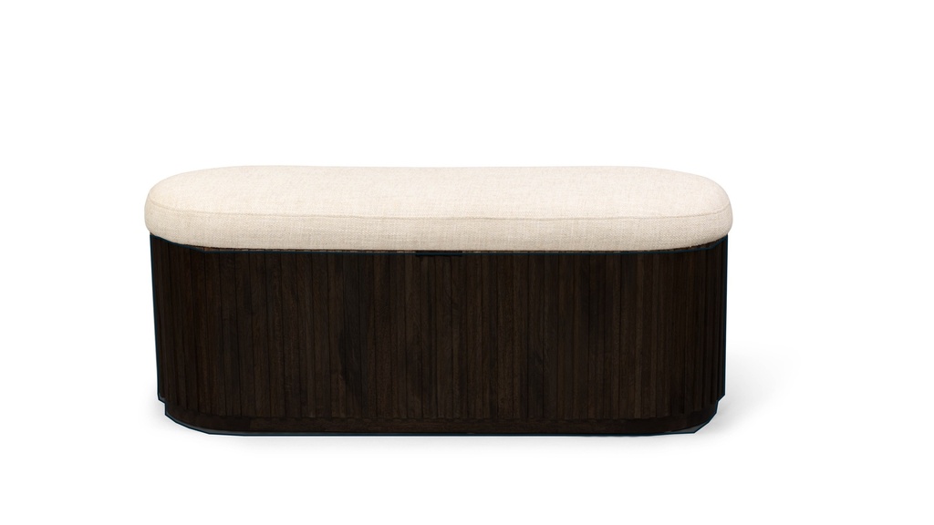 Storage bench ecru sandblast black wood - 122x44x 49 - p 1