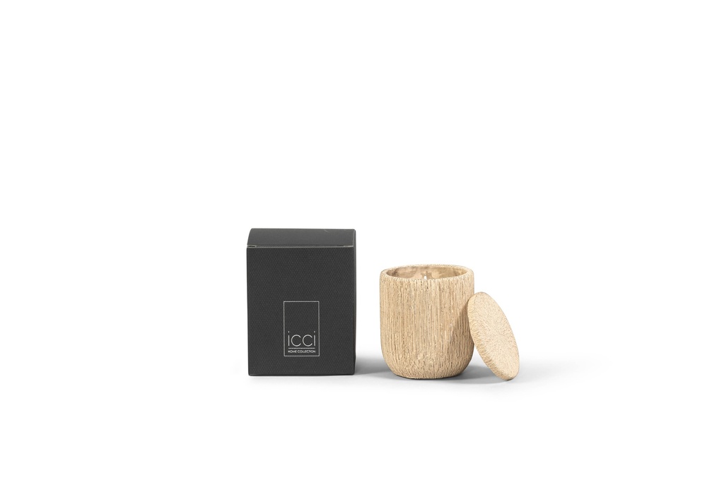 Scented candle candlepot concrete ecru - Ø9 x 10cm - 1 int.cot.wick - p 6