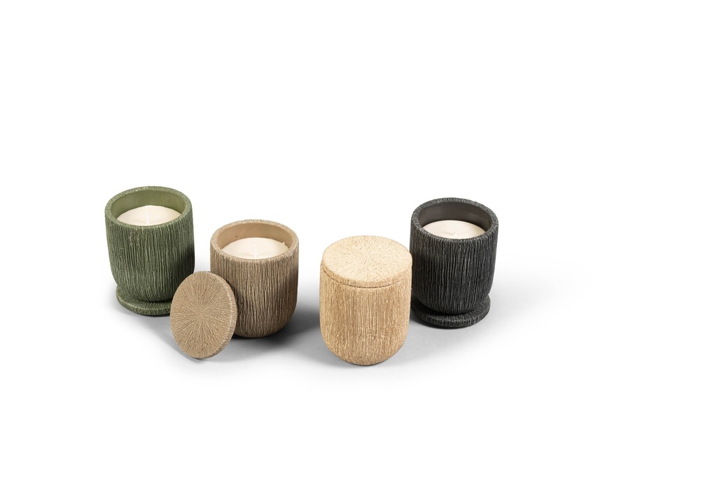 Scented candle candlepot concrete taupe - Ø9 x 10cm - 1 int.cot.wick - p 6 