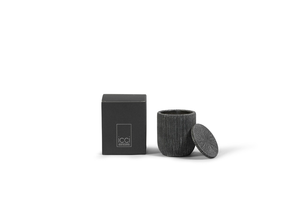 Scented candle candlepot concrete black - Ø9 x 10cm - 1 int.cot.wick - p 6