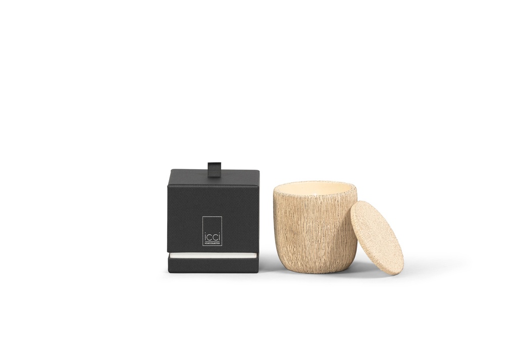 Scented candle candlepot concrete ecru medium - Ø12 x 13cm - 2 int.cot.wicks - p 4