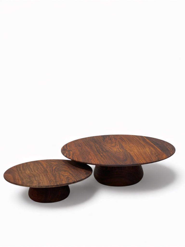 Plate on stand natural oiled - Ø25 x 7.5cm - p 1