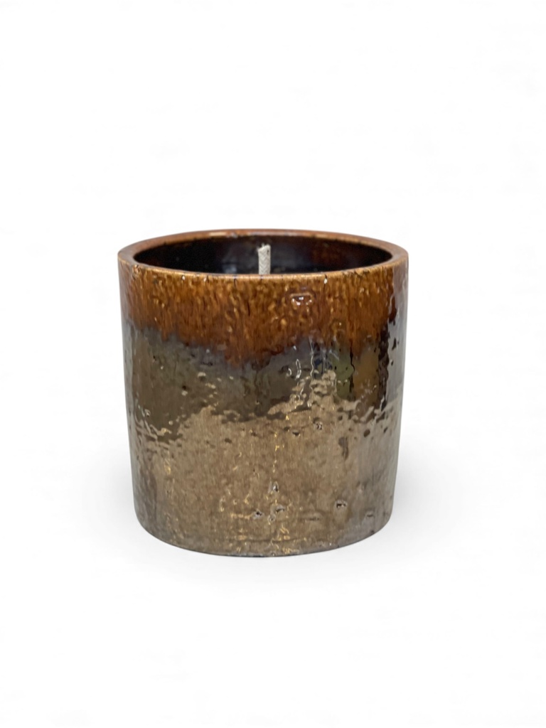 Flowerpot gold reactive glazed - Ø20 x 20cm - 1 ext.cot.wick - p 1