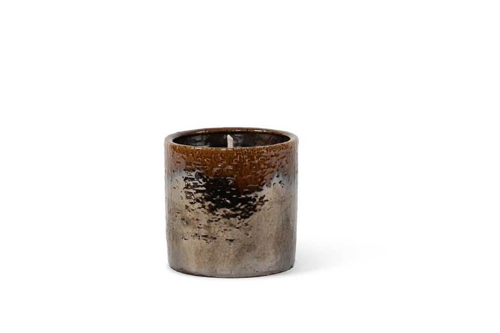 Flowerpot gold reactive glazed - Ø20 x 20cm - 1 ext.cot.wick - p 1