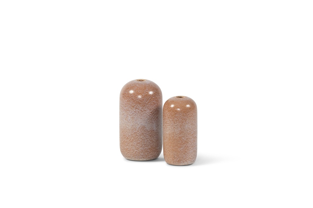 Set of 4 soliflowers reactif amber - terracotta - Ø6x11cm/Ø7x13cm - p/1 set