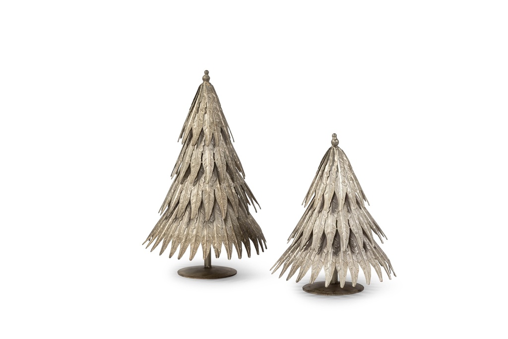 X-mas tree silver gold set of 2 - Ø20 x 26 cm / Ø20 x 35cm - p 1/2