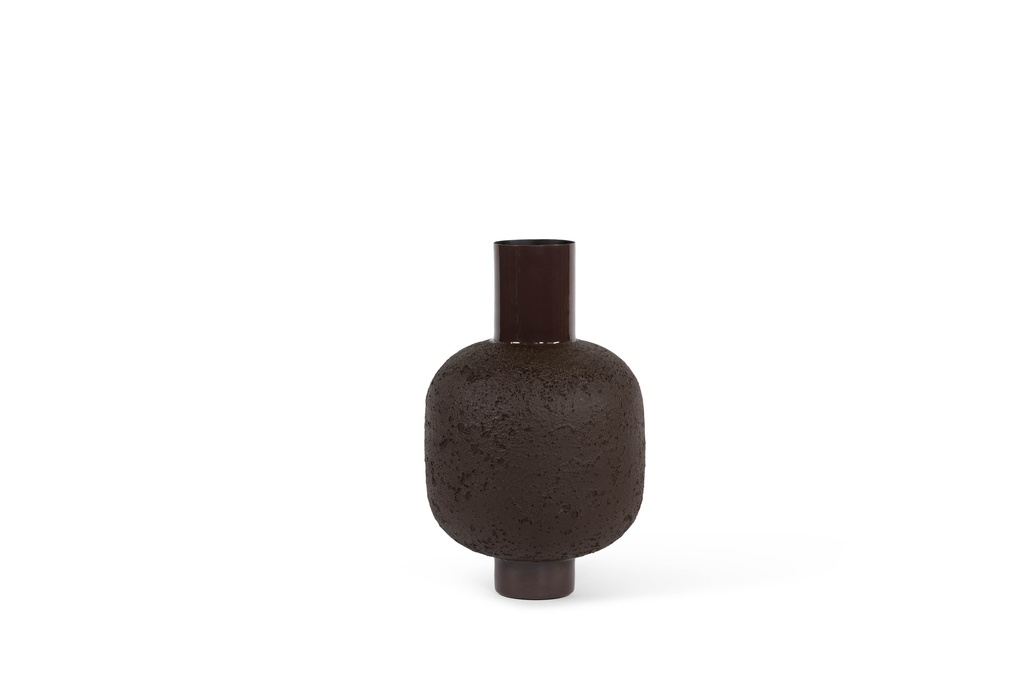 Bolvase texture on stand enamel burgundy - large - Ø29 x 43 cm- p 1/4